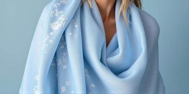 冬の雪の結晶ショール